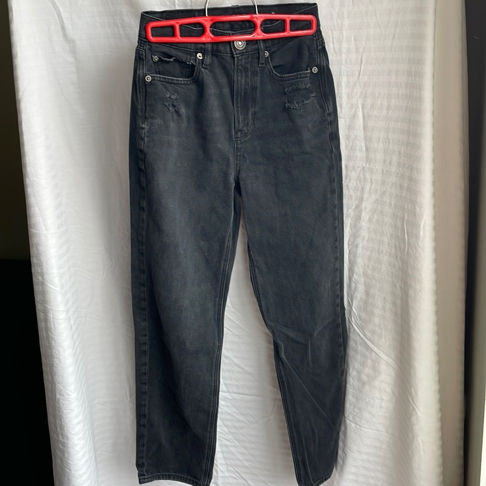 American Eagle Distressed Black Jeans Size 00 EUC